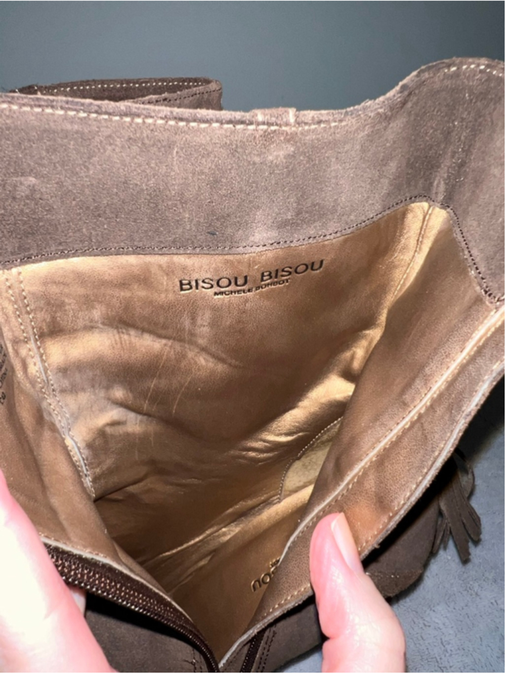 Women's Bisou Bisou Brown Suede Ankle Boots Size 7.5 - Picture 8 of 10